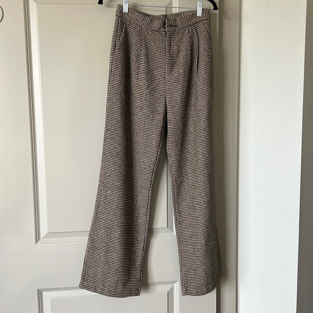 Goodnight Macaroon plaid straight leg trousers